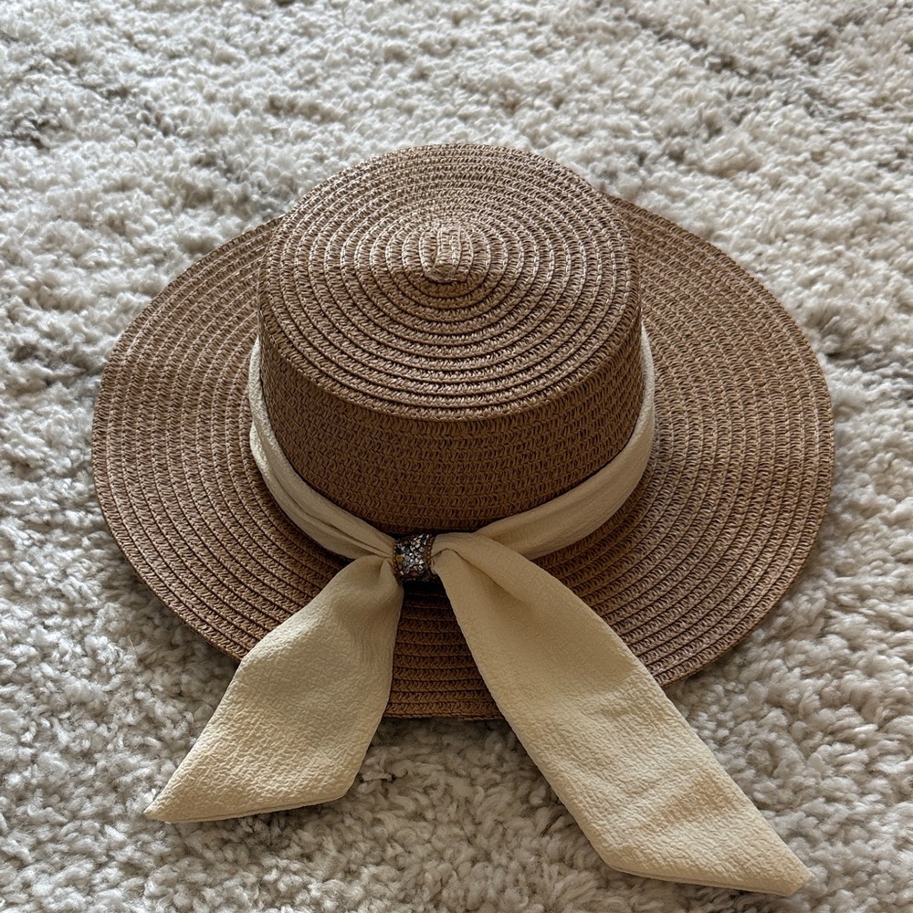 Brown Straw Hat - image 1